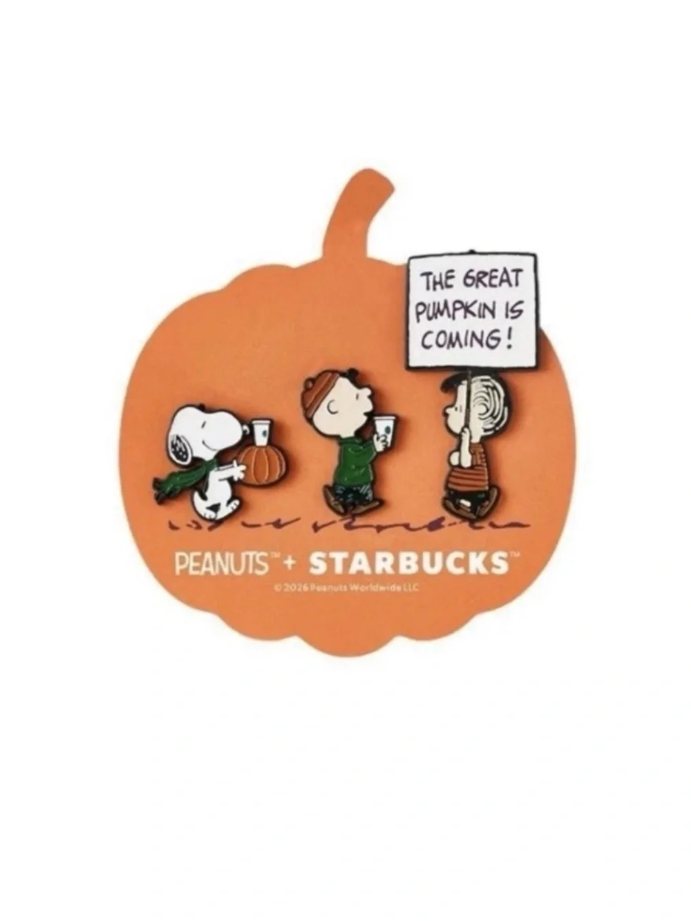 Starbucks Orange Peanuts Pumpkin Trick-or-Treat Sign